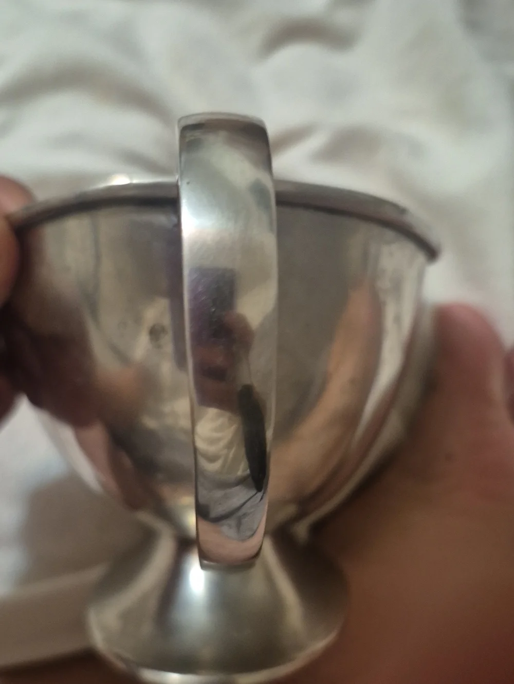 Heavy Metal Silver-Tone Gravy Boat with Gold Interior